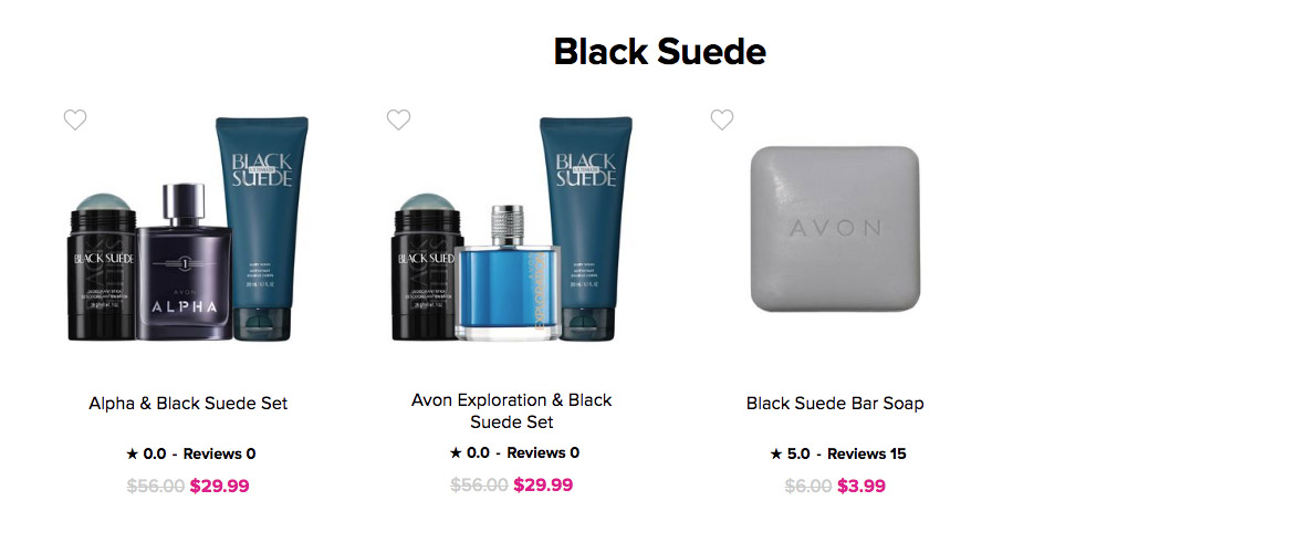 Avon Products for Men | Black Suede Body Wash Bar Soap Gift Sets 