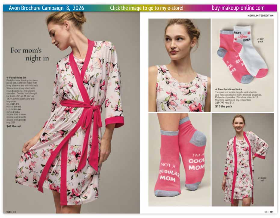 view Avon Catalog Campaign 8 Online | Avon Fashion Floral Robe Set