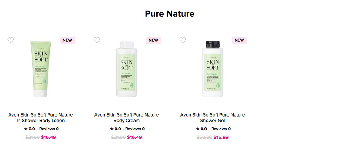 Buy Avon Online | Avon Online Skin So Soft Pure Nature