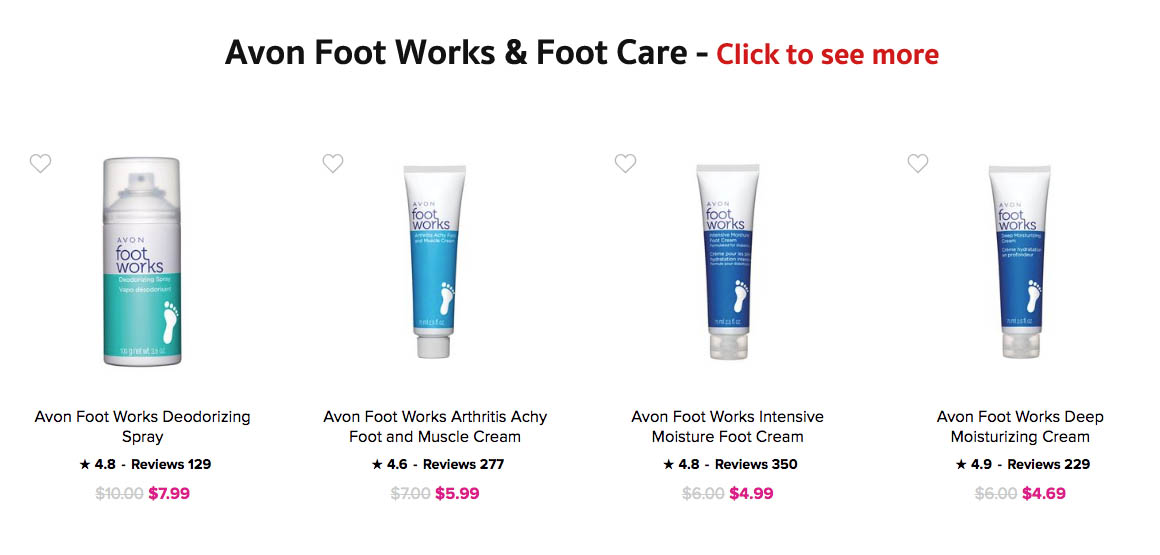 Avon Bath & Body and Shower Products | Avon Foot Works Athletes Foot Cream 