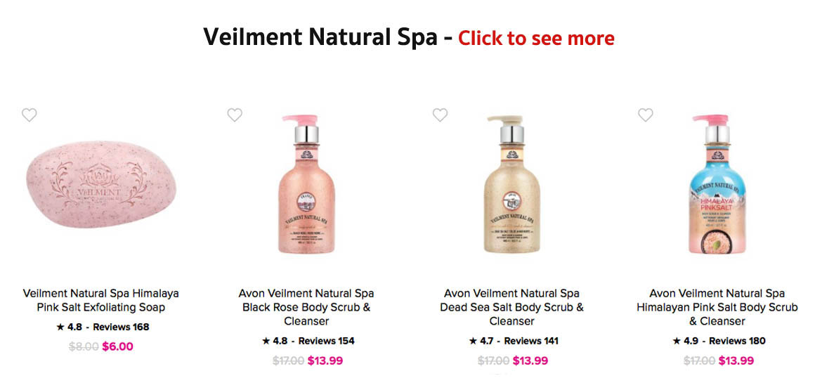 Avon Bath & Body and Shower Products | Shop Avon Body Scrub Veilment Natural Spa Collection 