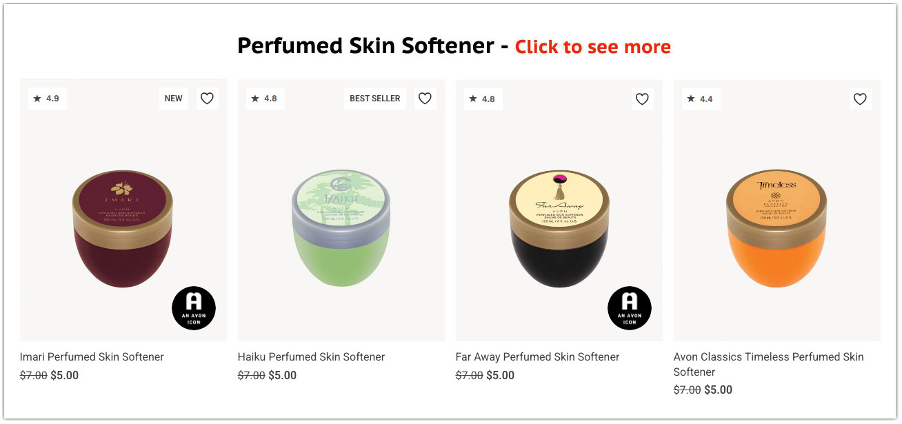 Avon Bath Products | Avon Perfumed Skin Softener  