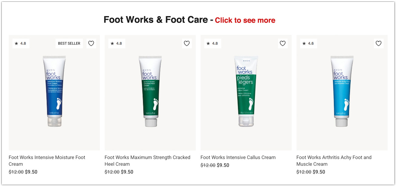 Buy Avon Bath & Body and Shower Products Online | Avon Foot Works 