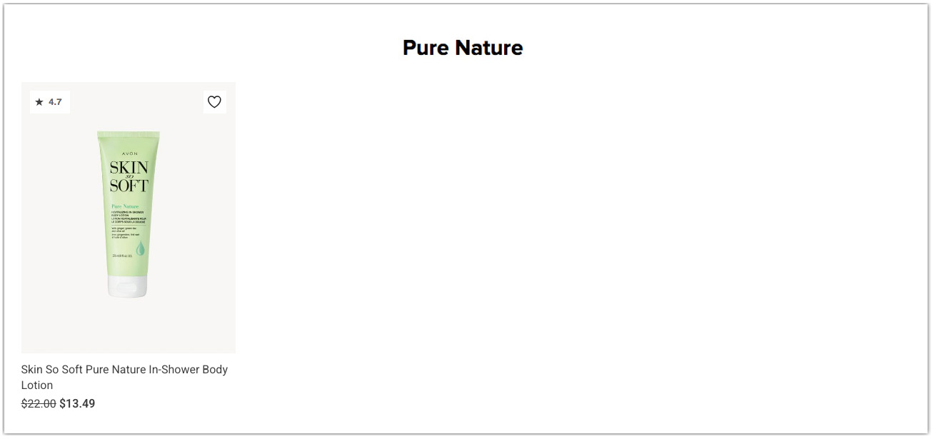 Avon Bath & Body and Shower Products Online | Skin So Soft Pure Nature Hair Care 