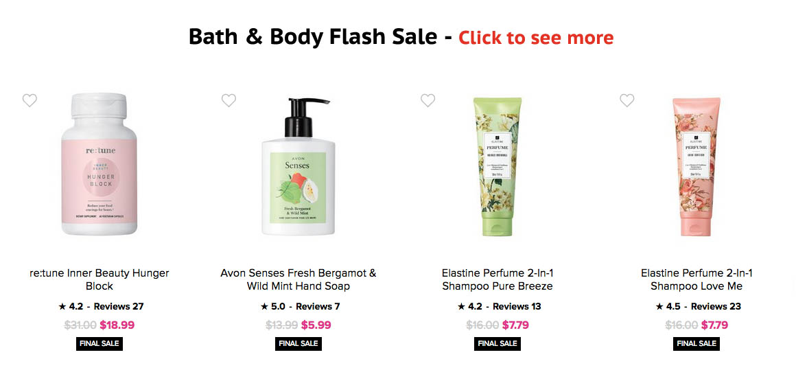  Avon Flash Sale  Bath & Body Products  