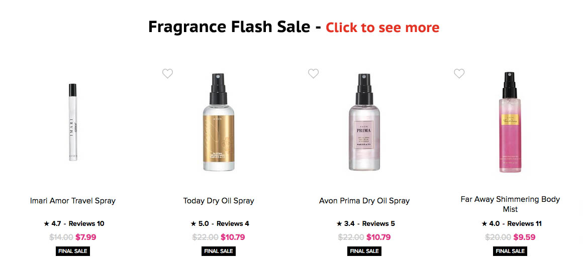   Avon Flash Sale & Closeout Fragrance Sale  