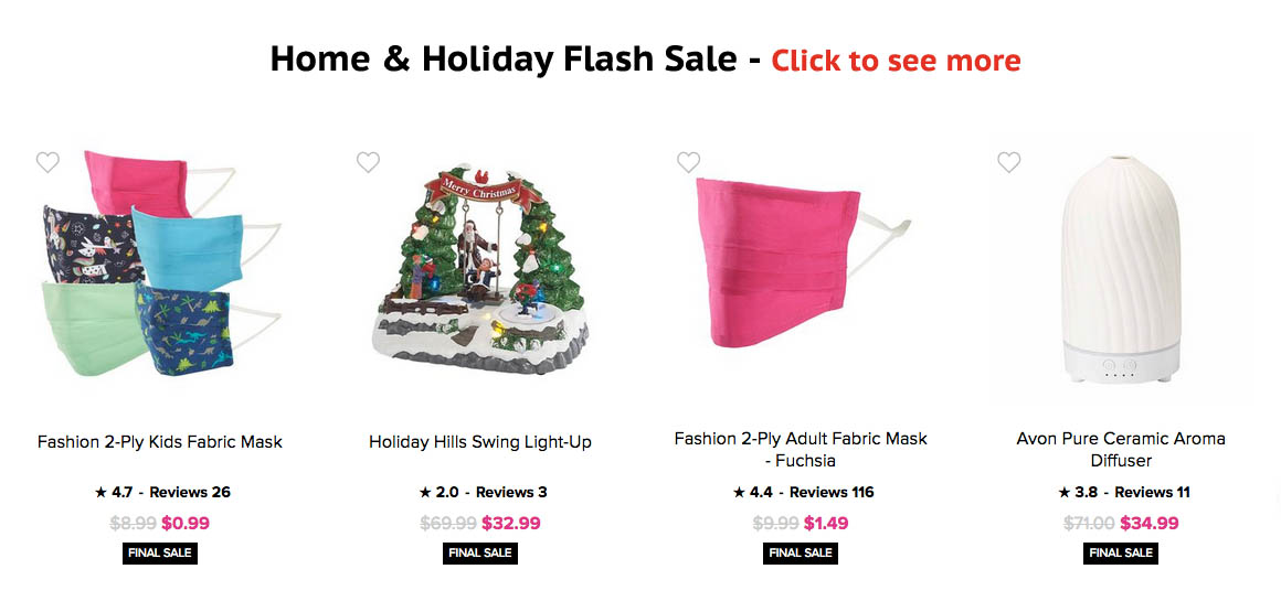   Avon Flash Sale & Closeout Home & Holiday Sale  