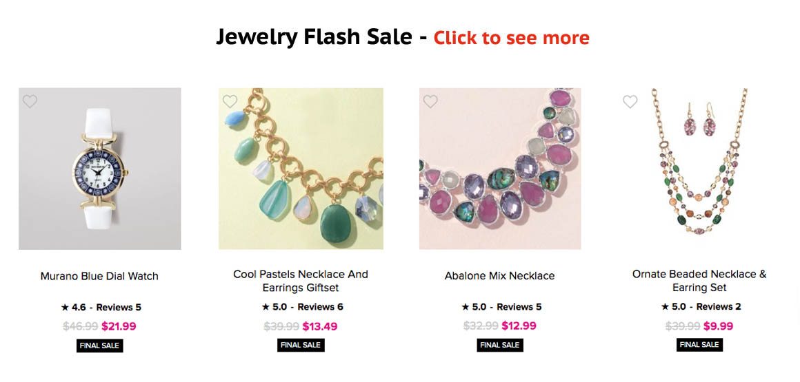   Avon Flash Sale & Closeout Jewelry Sale  