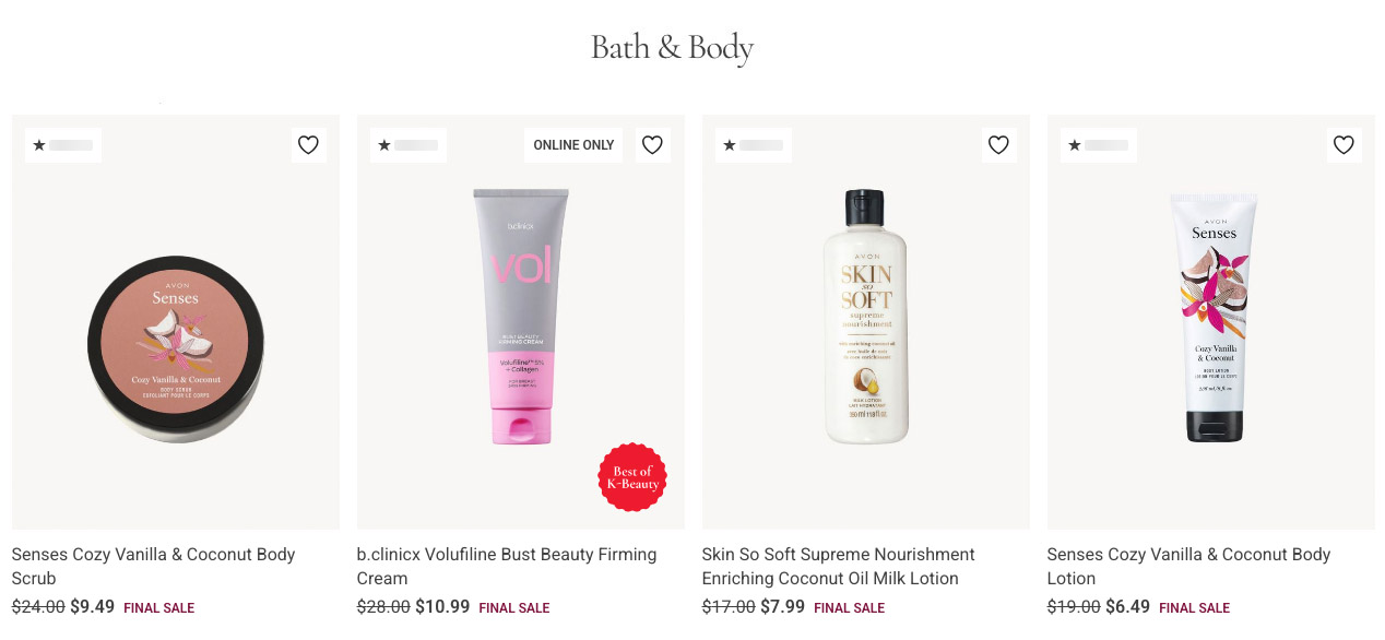 Avon Flash Sale Discontinued Avon Bath & Body Products 