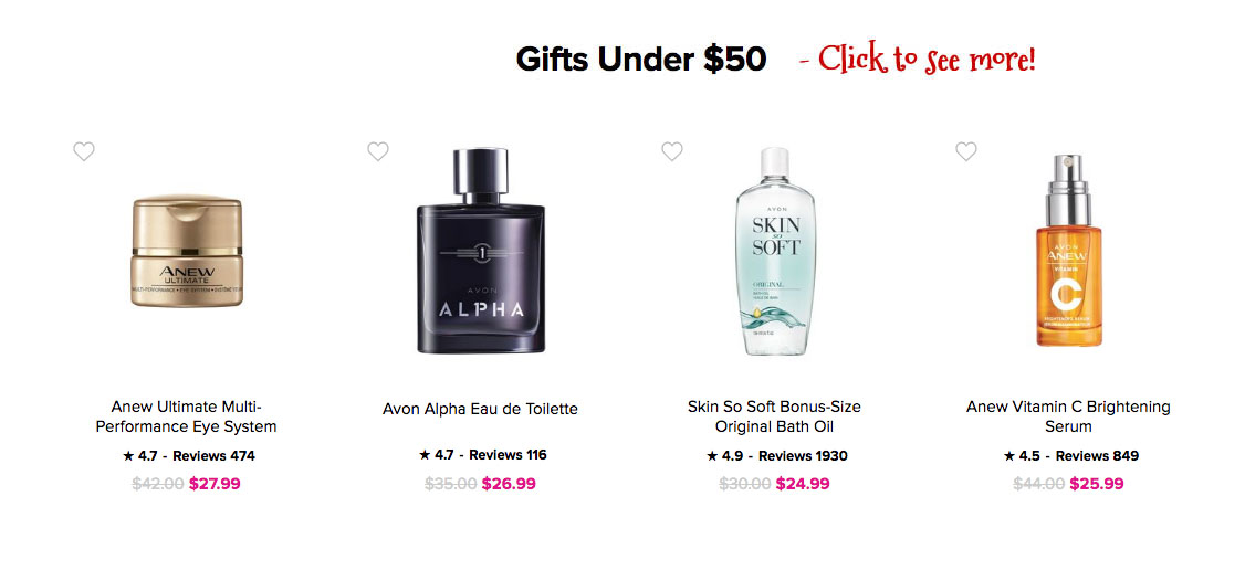 Avon Holiday Sale | Avon Christmas Holiday Gifts Under $50.00 Skin Care 