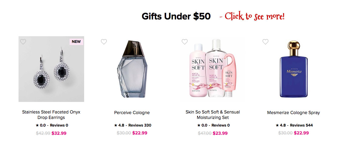 Avon Christmas Holiday Gifts Under $50 Fragrance Jewelry 