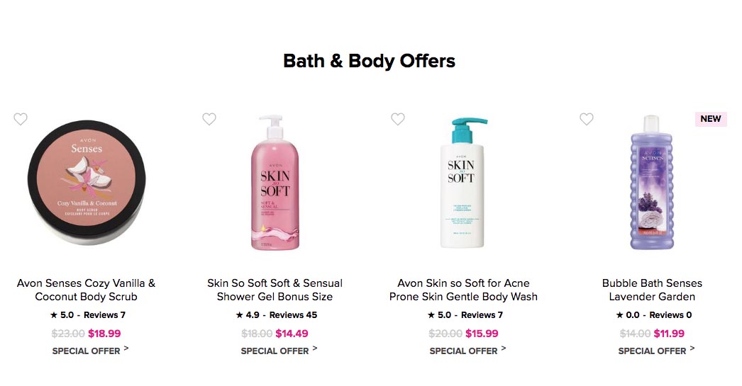 Avon Sale & Special Offers - Bath & Body Offers 