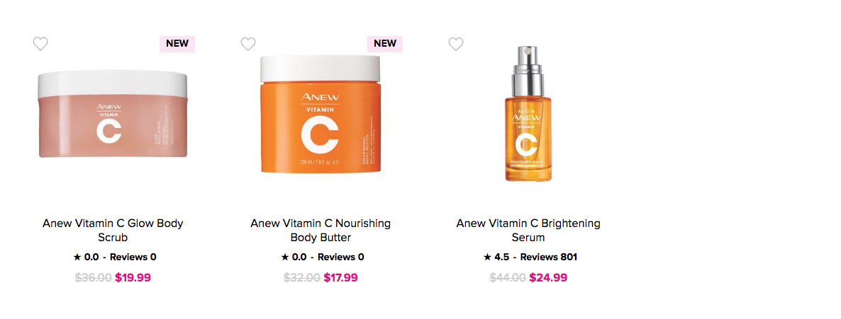 Avon Skin Care |  Avon Anew Vitamin C Body Scrub Brightening Serum & Nourishing Body Butter 