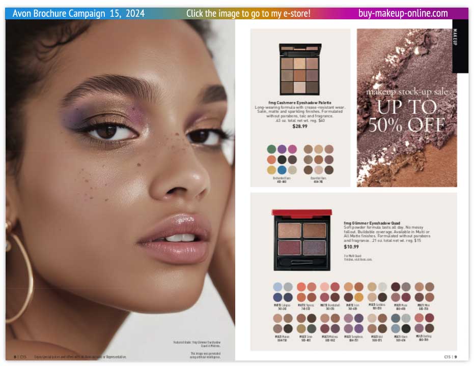 Current Avon Brochure Avon Catalog Campaign 15 Online | Avon FMG Cashmere Eyeshadow 