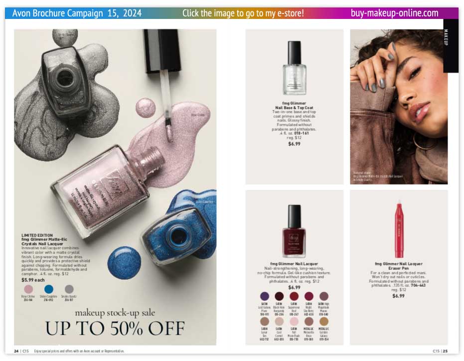 Current Avon Campaign 15 Brochure Online Avon | Avon Nail Lacquer Base Top Coat Eraser Pen 