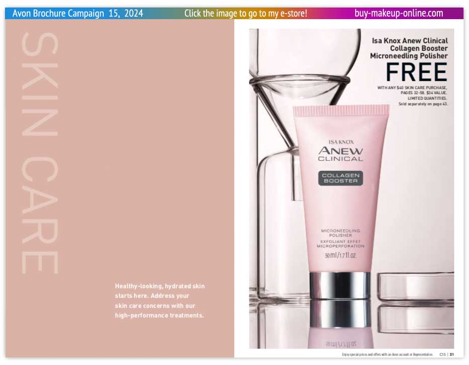 Current Avon Campaign 15 Catalog Online | Avon Solutions Anew Ultimate Platinum Rice Water 3-Piece Set 