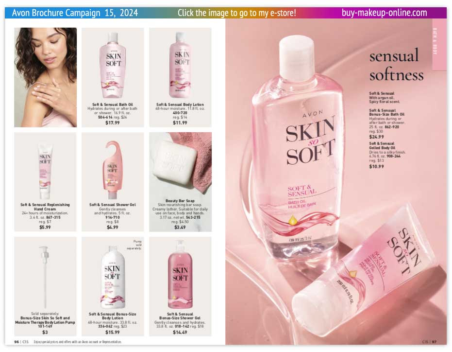 view Avon Catalog Campaign 15 Online | Avon Skin So Soft Soft And Sensual 