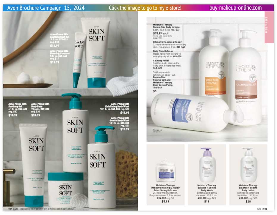 view Avon Catalog Campaign 15 Online | Avon Skin So Soft For Acne Prone Skin Moisture Therapy 