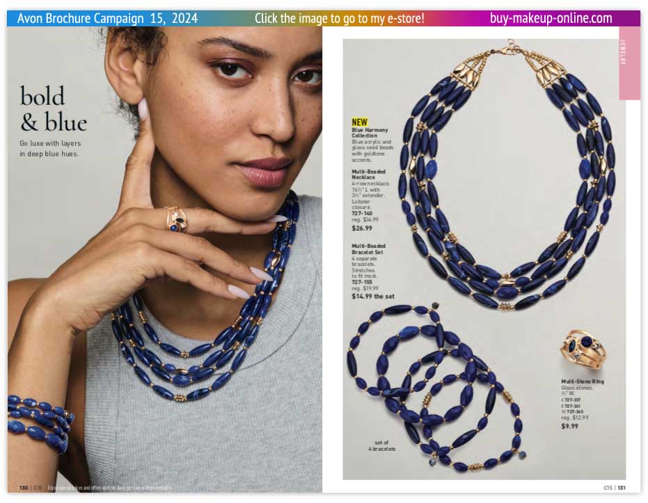 view Avon Catalog Campaign 15 Online | Avon Jewelry Blue And Bold Collection 
