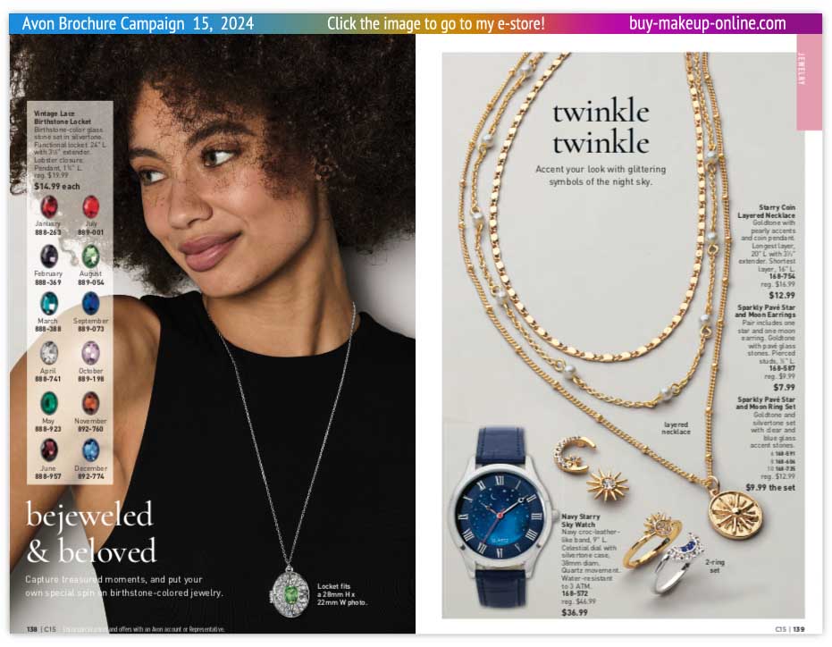 view Avon Catalog Campaign 15 Online | Avon Jewelry Birthstone Collection 