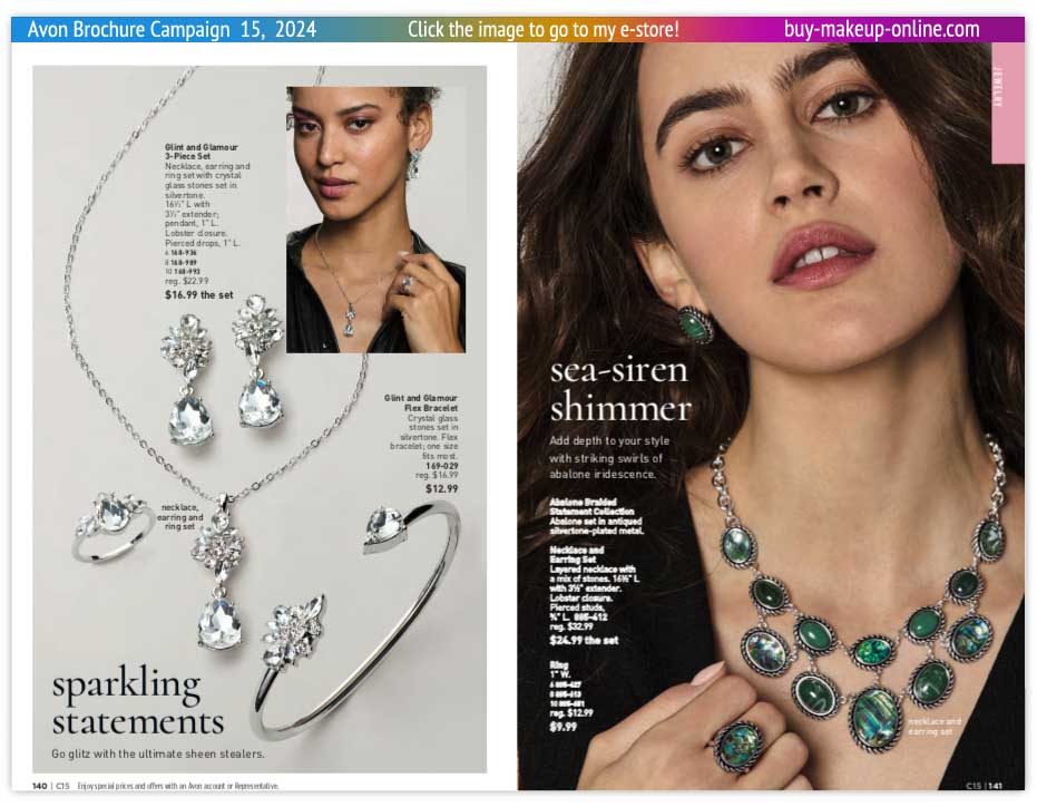 view Avon Catalog Campaign 15 Online | Avon Jewelry Sparkling Statements Collection 