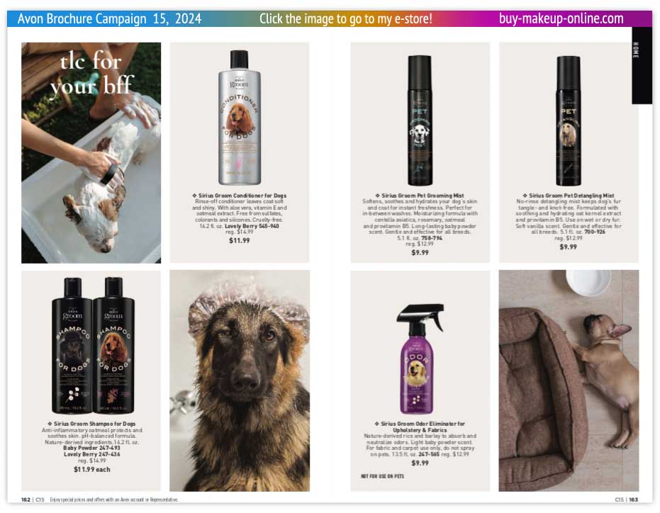 view Avon Catalog Campaign 15 Online | Avon Sirius Groom Pet Products 