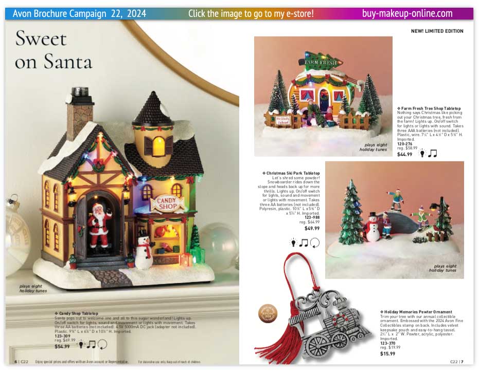 Current Avon Brochure Avon Catalog Campaign 22 Online | Avon Christmas Tabletop Pewter Ornament 