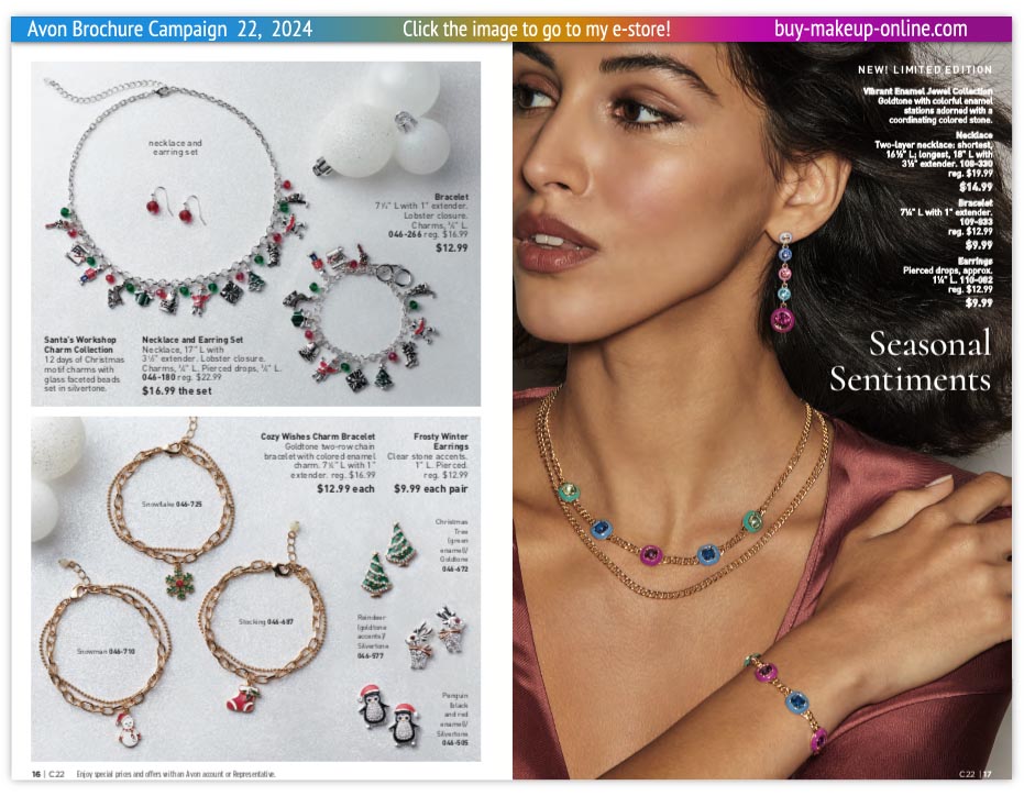 Avon Catalog Campaign 22 | Avon Jewelry Cozy Wishes Collection 