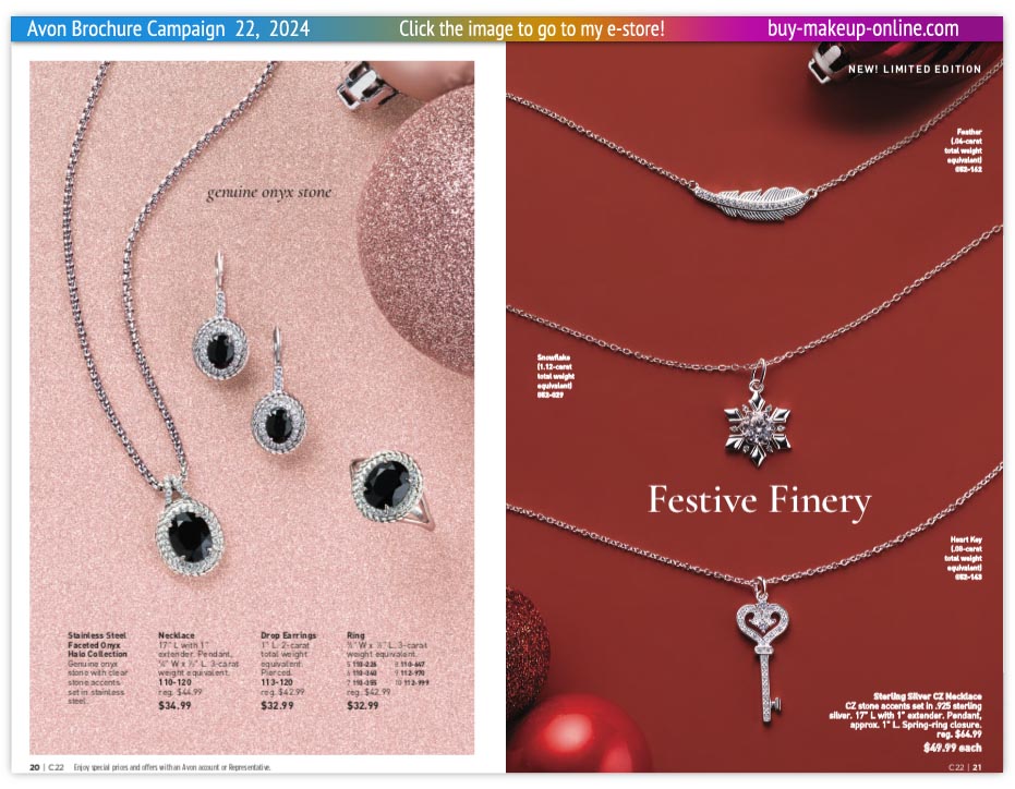 Shop Avon Campaign 22 Catalog Online | Avon Jewelry Genuine Onyx Collection 