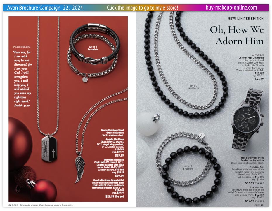 Current Avon Campaign 22 Brochure Online Avon | Avon Jewelry Mens Bracelet And Watch Collection 