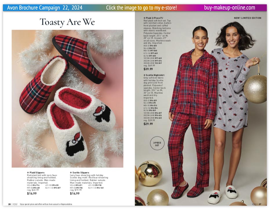 view Avon Campaign 22 Brochures Online | Avon Fashion Slippers Pajamas 