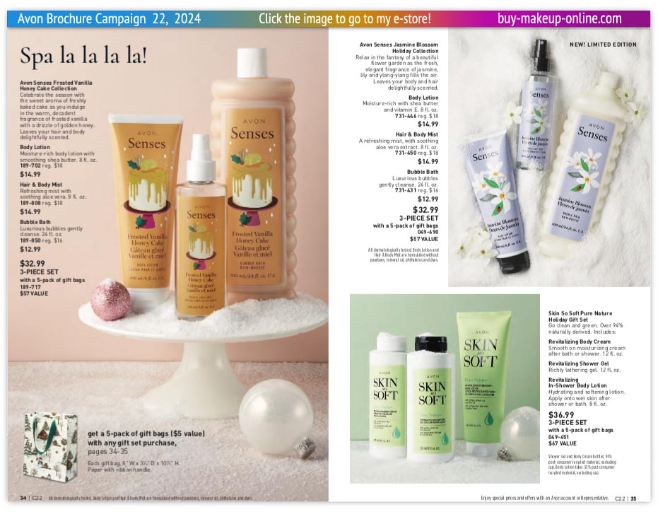 view Avon Brochures Catalog Online Campaign 22 | Avon Skin So Soft Senses 3-Piece Set 