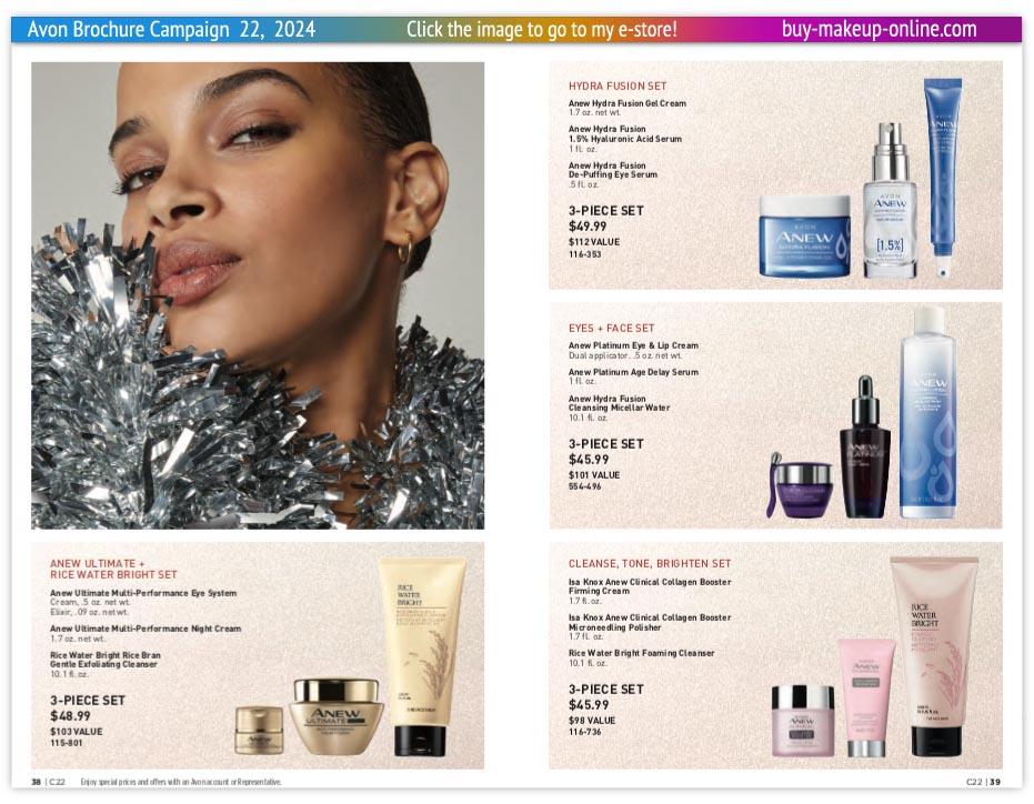 view Avon Brochures Online Campaign 22 | Avon Anew Hydra Fusion Eyes Face Set Brighten Anew Ultimate 3-Piece Set 