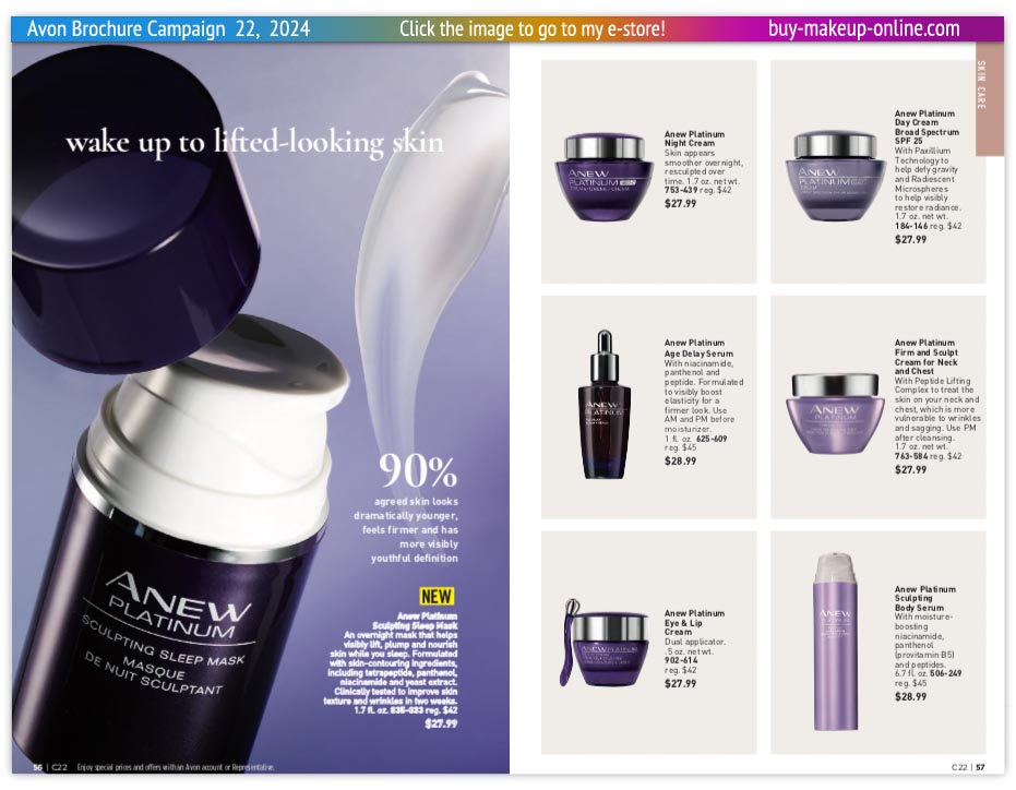 New Avon Campaign 22 book Online | Avon Anew Platinum 