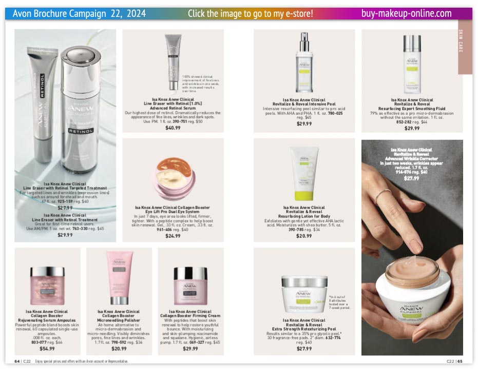 New Avon Campaign 22 book Online | Avon Anew Clinical Eye Lift Pro Line Eraser Revitalize Collagen Booster 