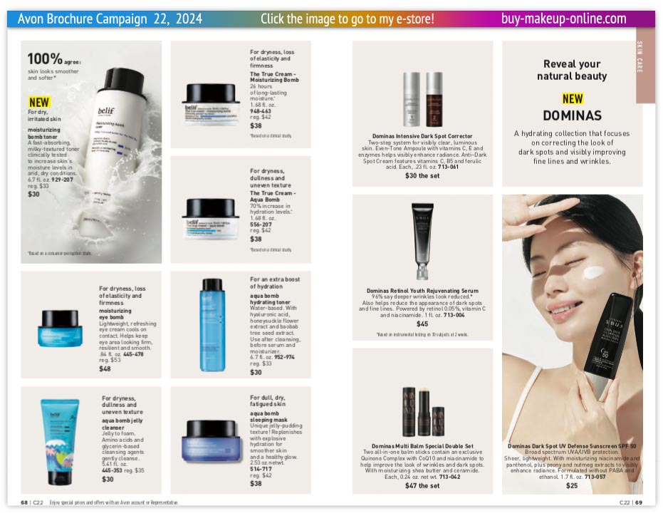 New Avon Campaign 22 book Online | Avon belif True Cream Dominas Dark Spot Corrector 