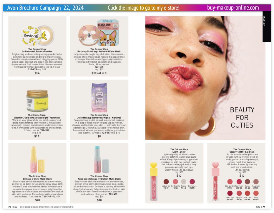 Avon Book Campaign 22 Catalog Online | Avon The Creme Shop 