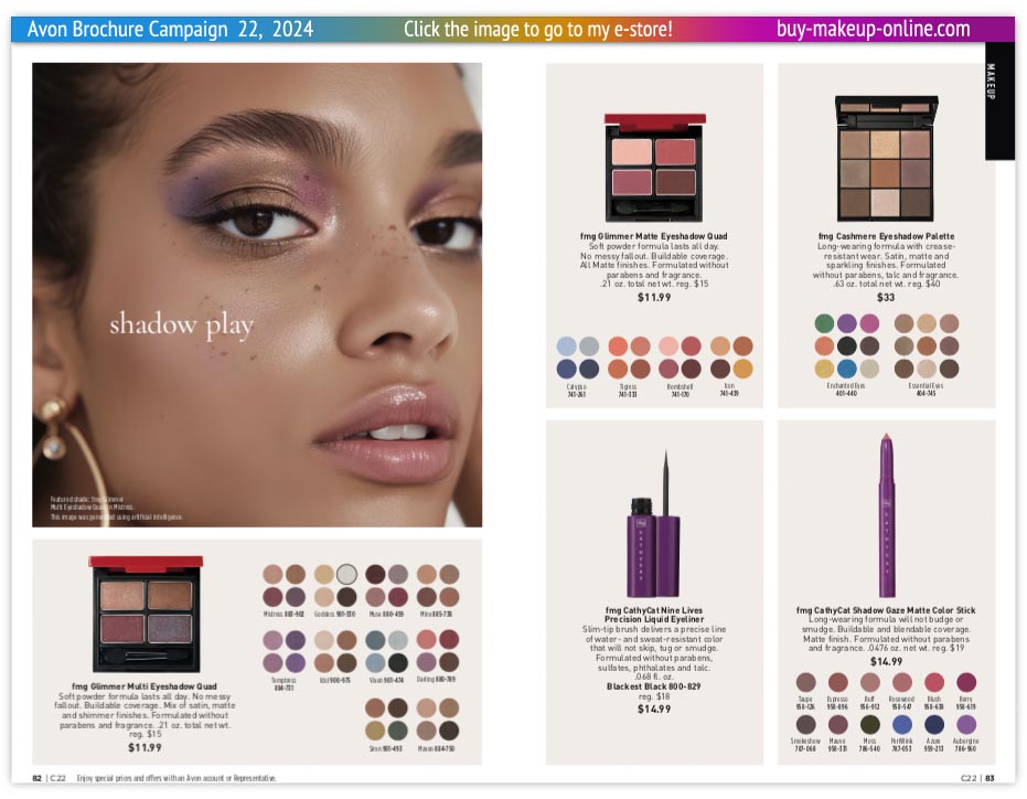 view Avon Campaign 22 Book Online | Avon Glimmer EyeShadow CathyCat 