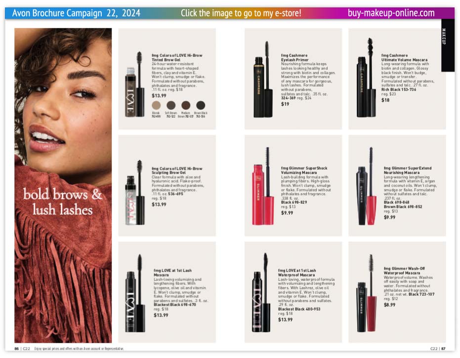 view Avon Campaign 22 Catalog Online | Avon Brow Gel Mascara 