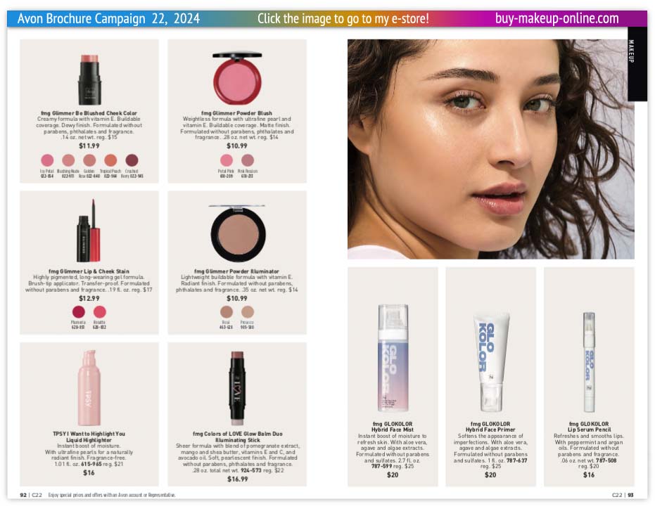 view Avon Catalog Campaign 22 Online | Avon Be Blushed Cheek Color Powder Illuminator TPSY GloKolor 