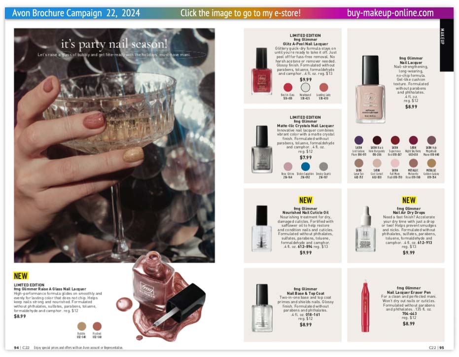 view Avon Catalog Campaign 22 Online | Avon Glimmer Nail Lacquer 