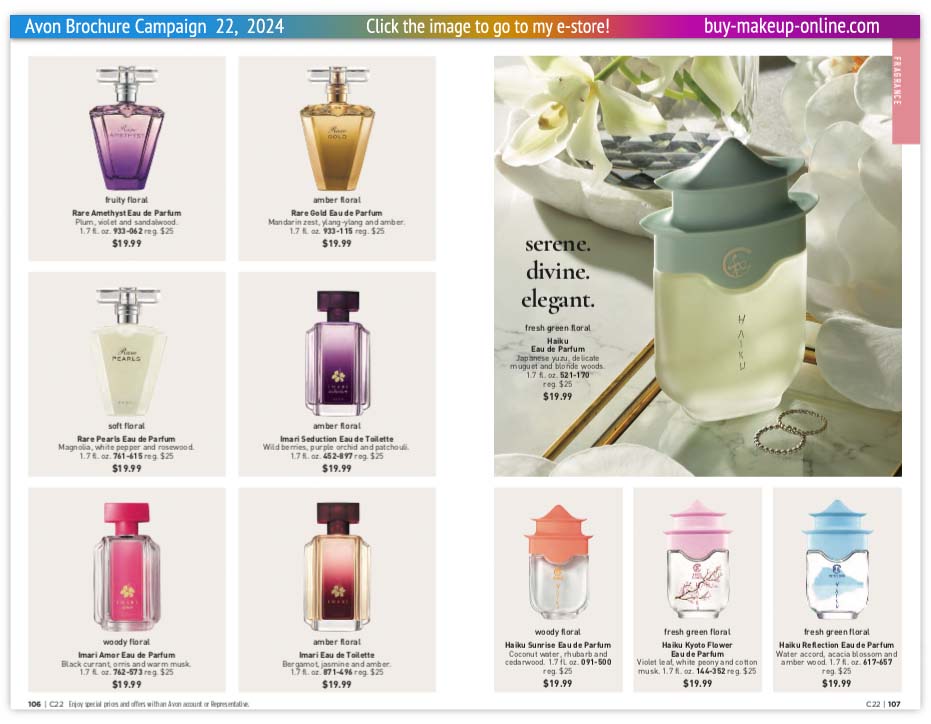 view Avon Catalog Campaign 22 Online | Avon Fragrance Rare Imari Haiku 