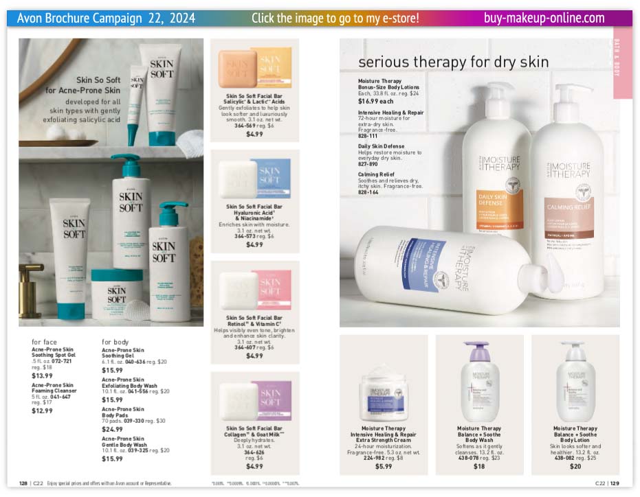 view Avon Catalog Campaign 22 Online | Avon Skin So Soft For Acne Prone Skin Moisture Therapy Bonus Size Facial Bar 