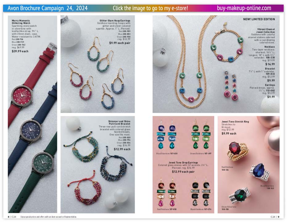 Current Avon Brochure Avon Catalog Campaign 24 Online | Avon Jewelry Merry Moments Collection 