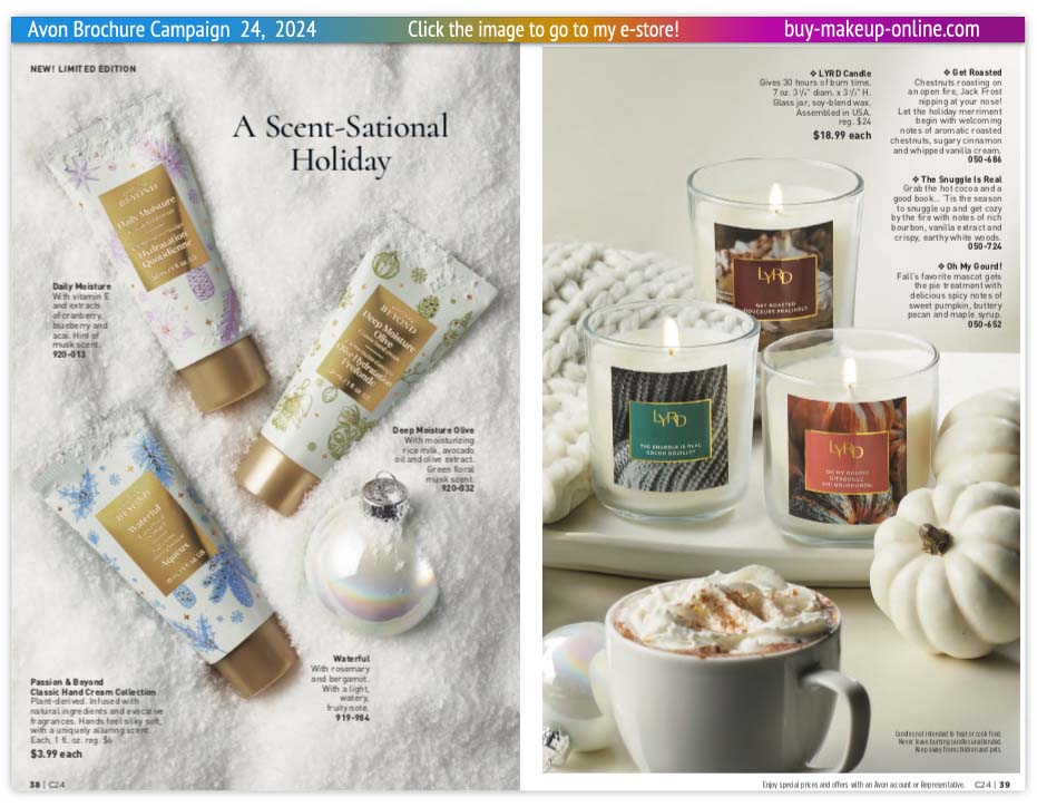 view Avon Brochures Online Campaign 24 | Avon Daily Moisture Hand Cream Lyrd Candle 