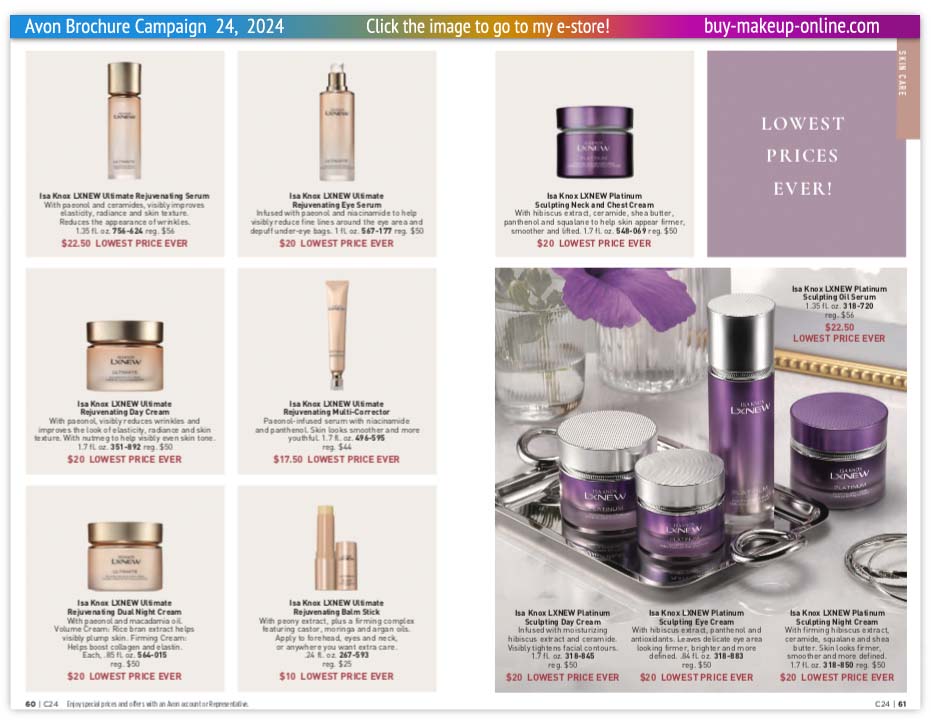 New Avon Campaign 24 book Online | Avon Isa Knox LXNEW Ultimate Platinum 