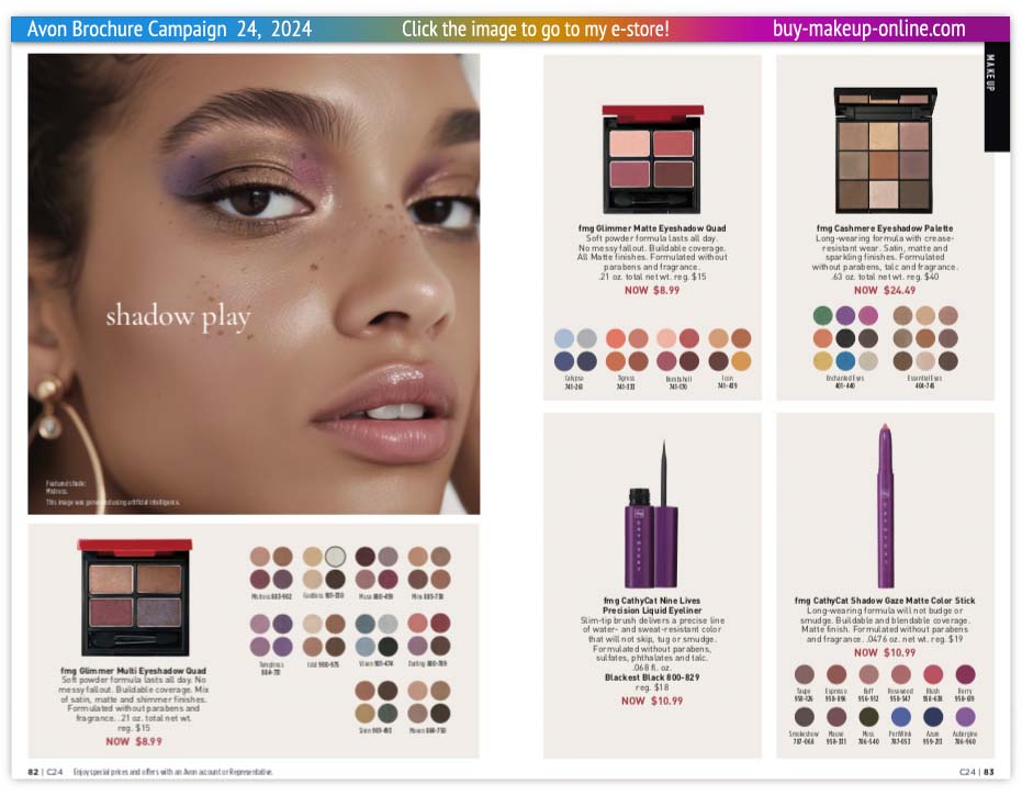 view Avon Campaign 24 Book Online | Avon Glimmer EyeShadow CathyCat 