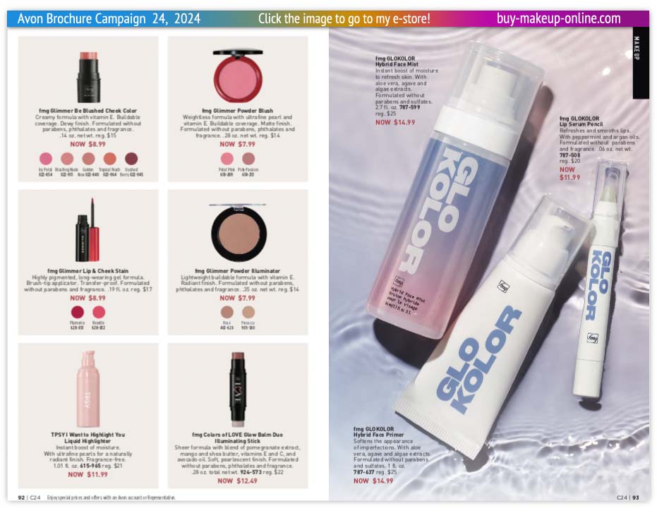 view Avon Catalog Campaign 24 Online | Avon Be Blushed Cheek Color Powder Illuminator TPSY GloKolor 