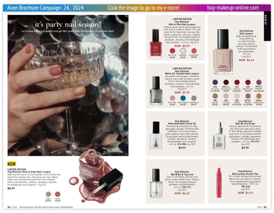 view Avon Catalog Campaign 24 Online | Avon Glimmer Nail Lacquer 