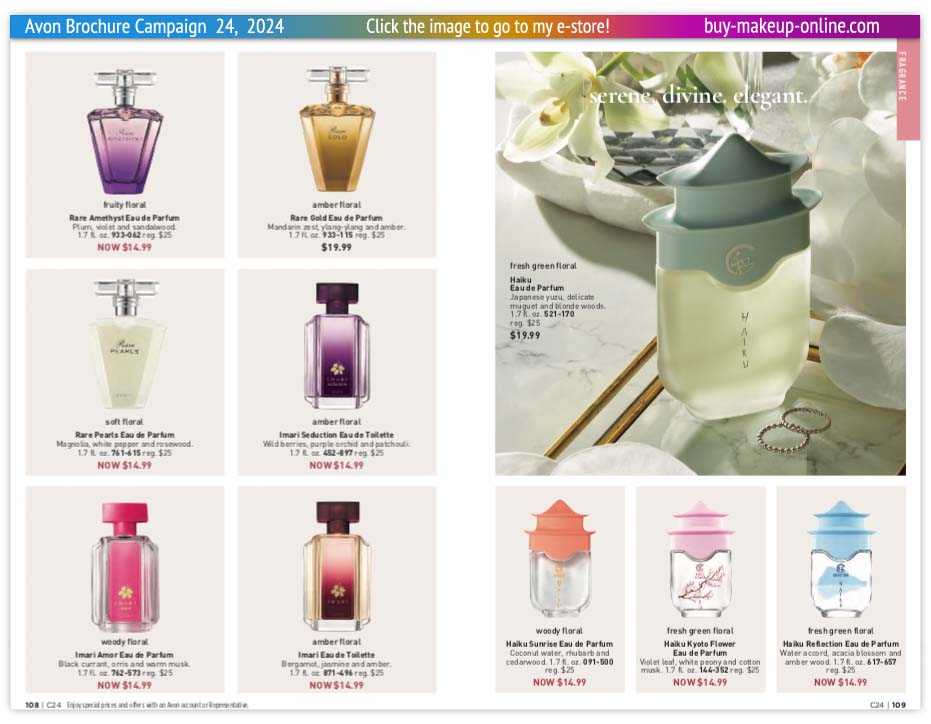 view Avon Catalog Campaign 24 Online | Avon Fragrance Rare Imari Haiku 